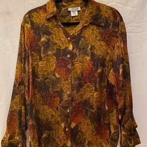 Mission Donna vintage autumn floral Aston silt top XL